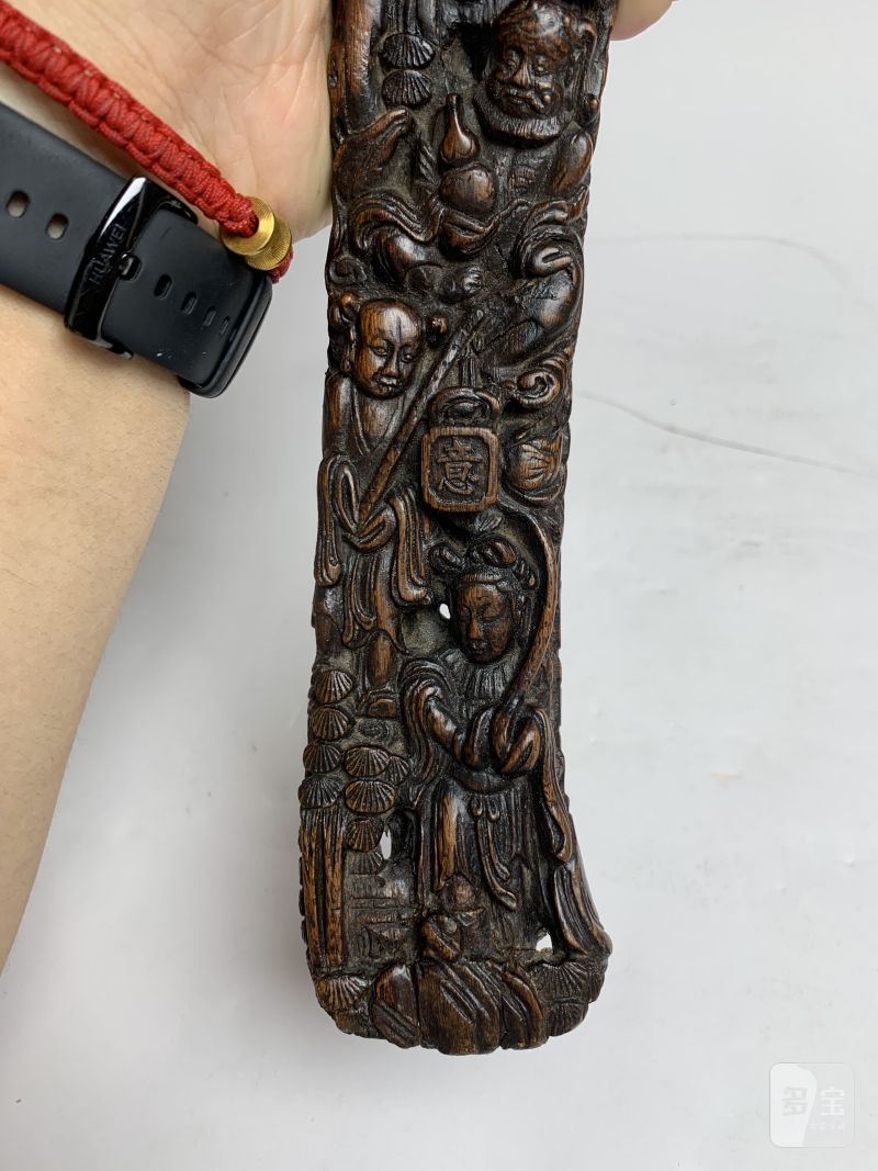 清早期 沉香群仙贺寿“吉祥如意”摆件 - 图5